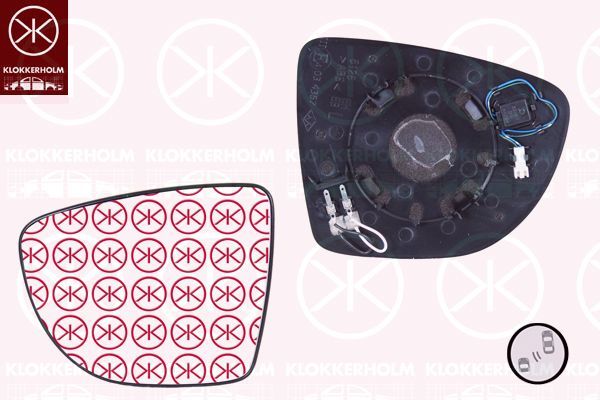 Veidrodėlio stiklas, išorinis veidrodėlis KLOKKERHOLM 60341063