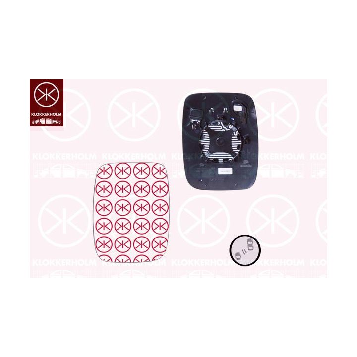 Veidrodėlio stiklas, išorinis veidrodėlis KLOKKERHOLM 60631067