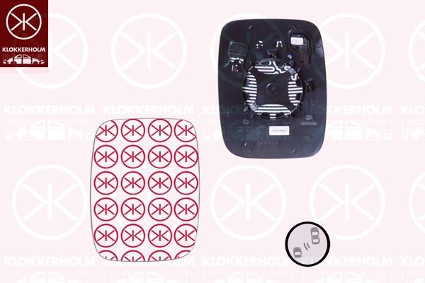 Veidrodėlio stiklas, išorinis veidrodėlis KLOKKERHOLM 60631068