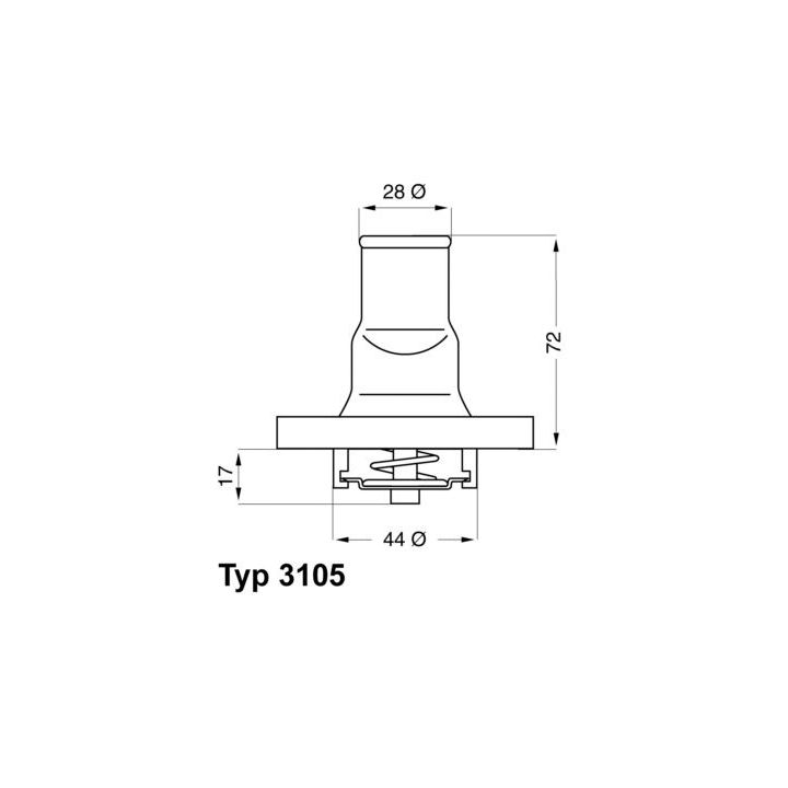 Termostatas, aušinimo skystis BorgWarner (Wahler) 3105.87D