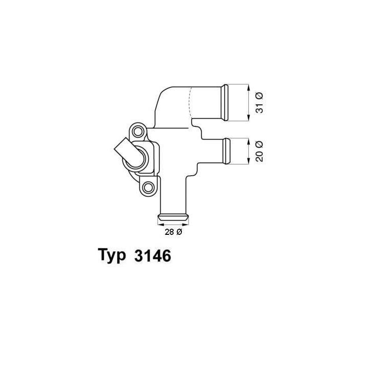 Termostatas, aušinimo skystis BorgWarner (Wahler) 3146.90D