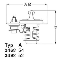 Termostatas, aušinimo skystis BorgWarner (Wahler) 3498.88D