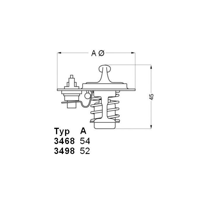 Termostatas, aušinimo skystis BorgWarner (Wahler) 3498.88D