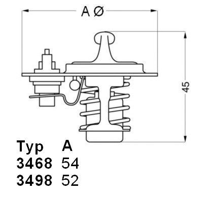 Termostatas, aušinimo skystis BorgWarner (Wahler) 3498.88D