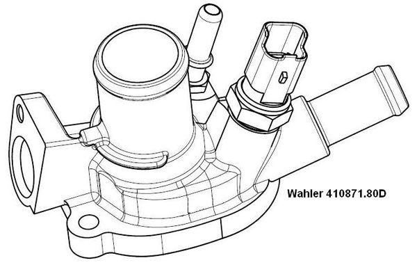 Termostatas, aušinimo skystis BorgWarner (Wahler) 410871.80D