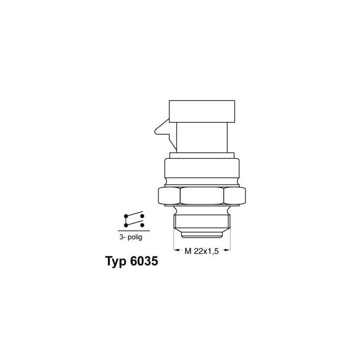 Temperatūros jungiklis, radiatoriaus ventiliatorius BorgWarner (Wahler) 6035.92D