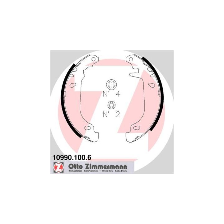 Stabdžių trinkelių komplektas ZIMMERMANN 10990.100.6