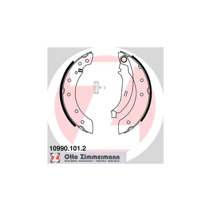 Stabdžių trinkelių komplektas ZIMMERMANN 10990.101.2