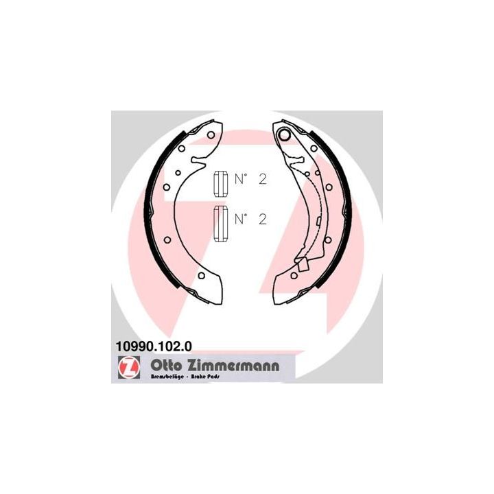 Stabdžių trinkelių komplektas ZIMMERMANN 10990.102.0