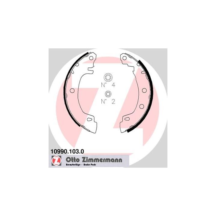 Stabdžių trinkelių komplektas ZIMMERMANN 10990.103.0