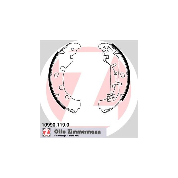 Stabdžių trinkelių komplektas ZIMMERMANN 10990.119.0