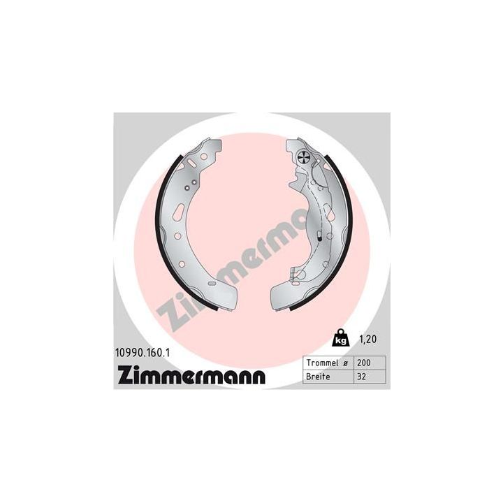 Stabdžių trinkelių komplektas ZIMMERMANN 10990.160.1