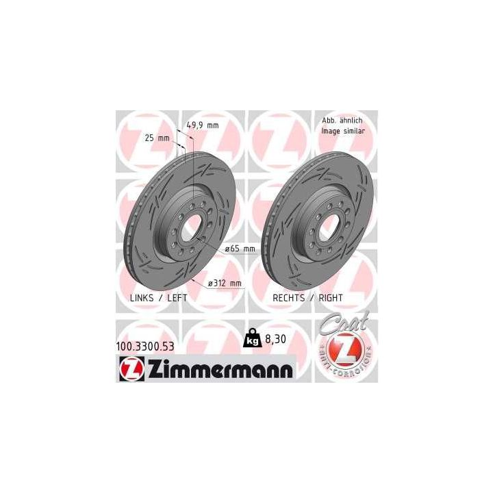 Stabdžių diskas ZIMMERMANN 100.3300.53