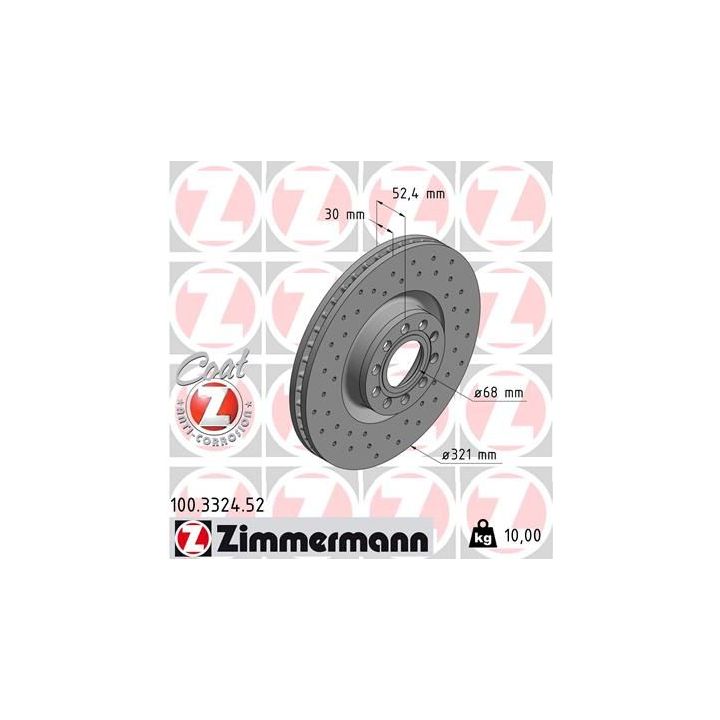 Stabdžių diskas ZIMMERMANN 100.3324.52