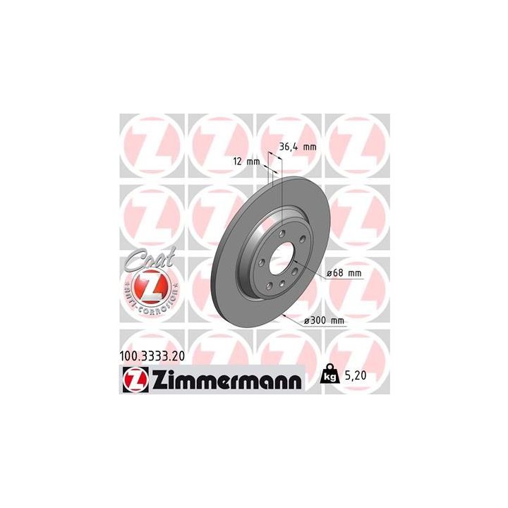 Stabdžių diskas ZIMMERMANN 100.3333.20