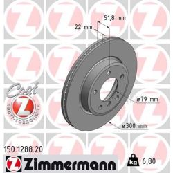 Stabdžių diskas ZIMMERMANN 150.1288.20