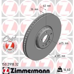 Stabdžių diskas ZIMMERMANN 150.2918.32