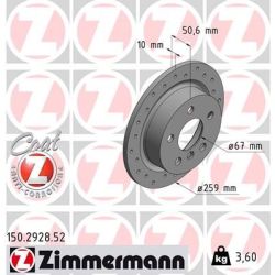 Stabdžių diskas ZIMMERMANN 150.2928.52