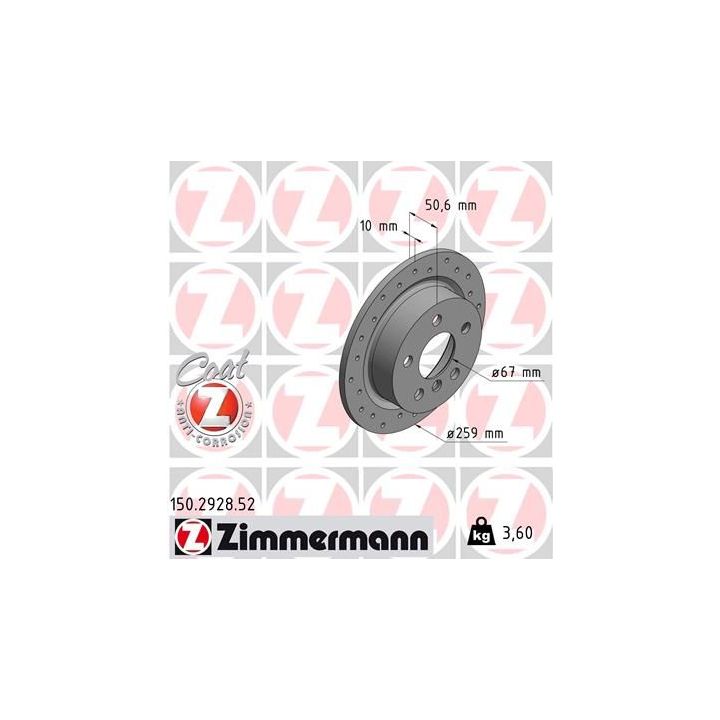 Stabdžių diskas ZIMMERMANN 150.2928.52