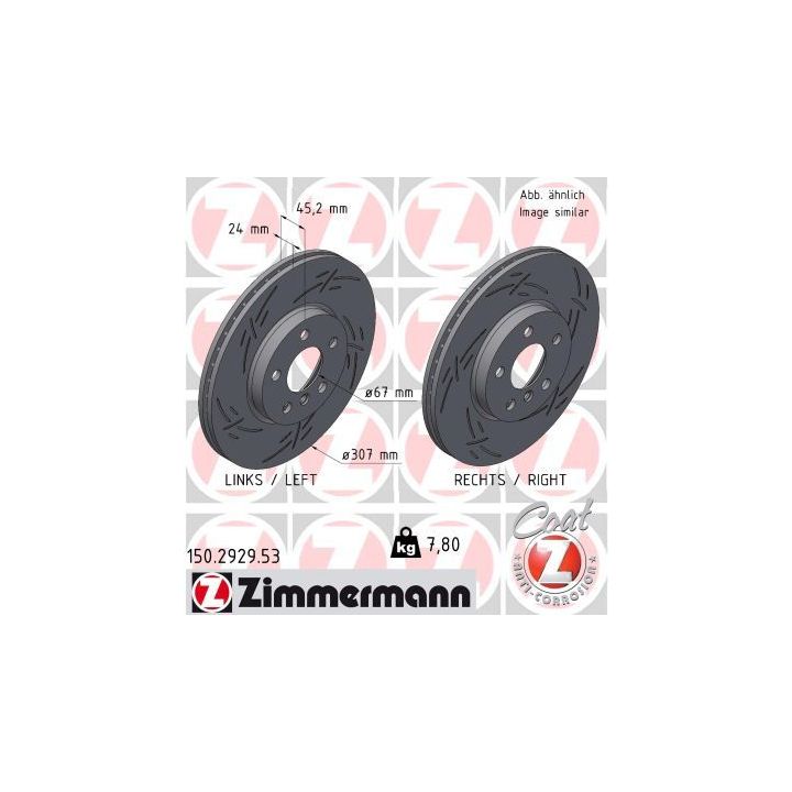 Stabdžių diskas ZIMMERMANN 150.2929.53