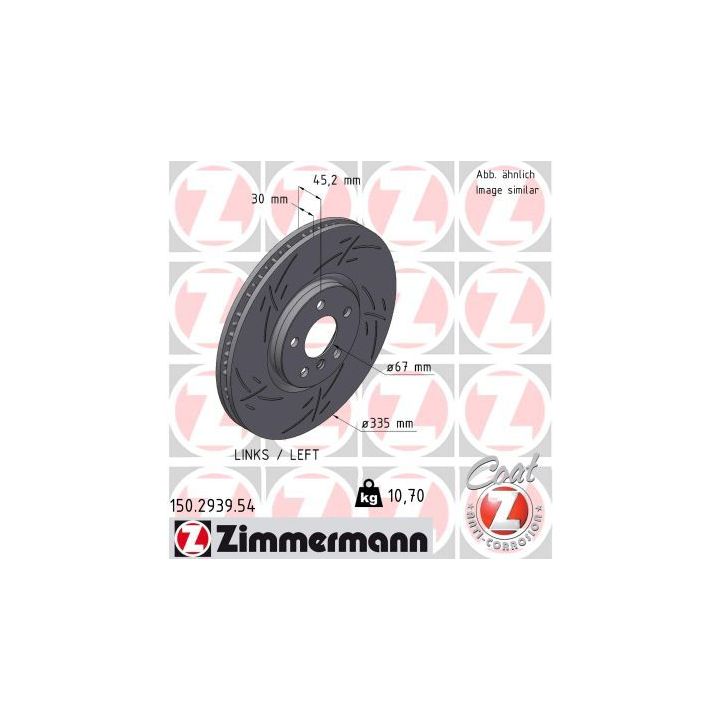 Stabdžių diskas ZIMMERMANN 150.2939.54