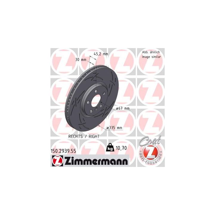 Stabdžių diskas ZIMMERMANN 150.2939.55