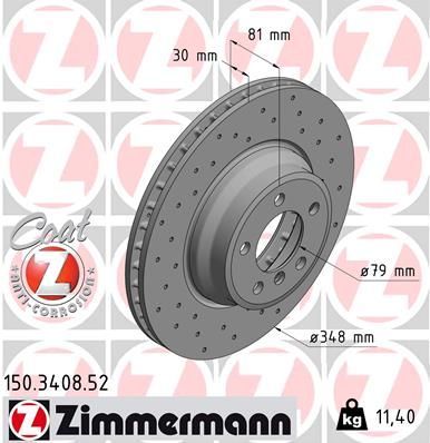 Stabdžių diskas ZIMMERMANN 150.3408.52