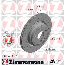 Stabdžių diskas ZIMMERMANN 150.3430.52