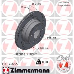 Stabdžių diskas ZIMMERMANN 150.3466.55