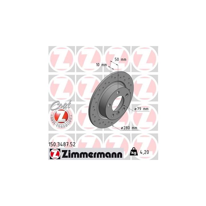 Stabdžių diskas ZIMMERMANN 150.3487.52