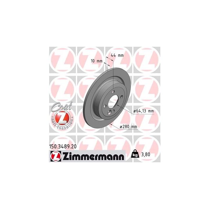 Stabdžių diskas ZIMMERMANN 150.3489.20