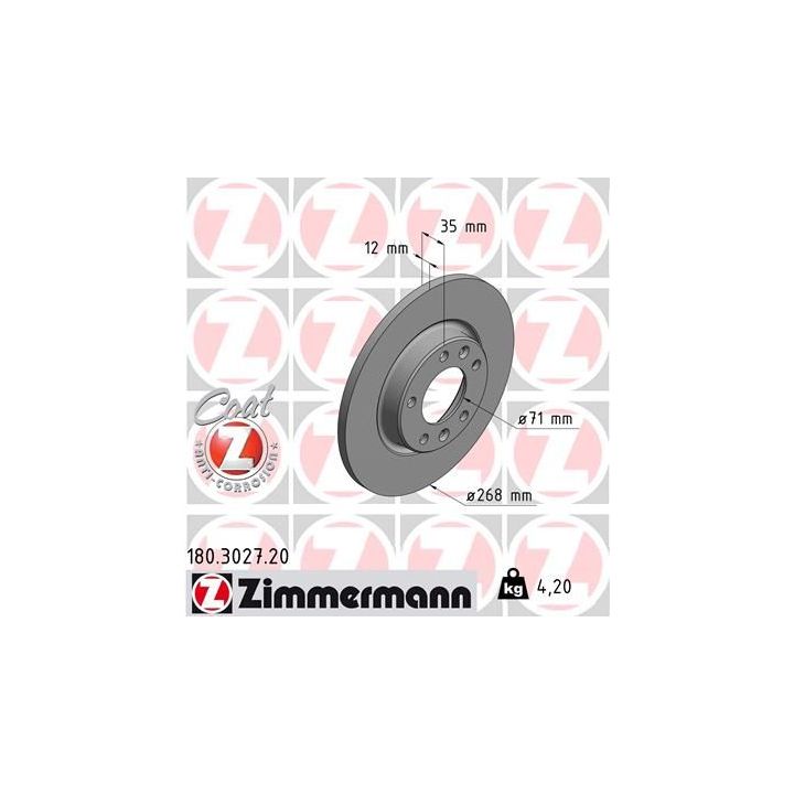 Stabdžių diskas ZIMMERMANN 180.3027.20