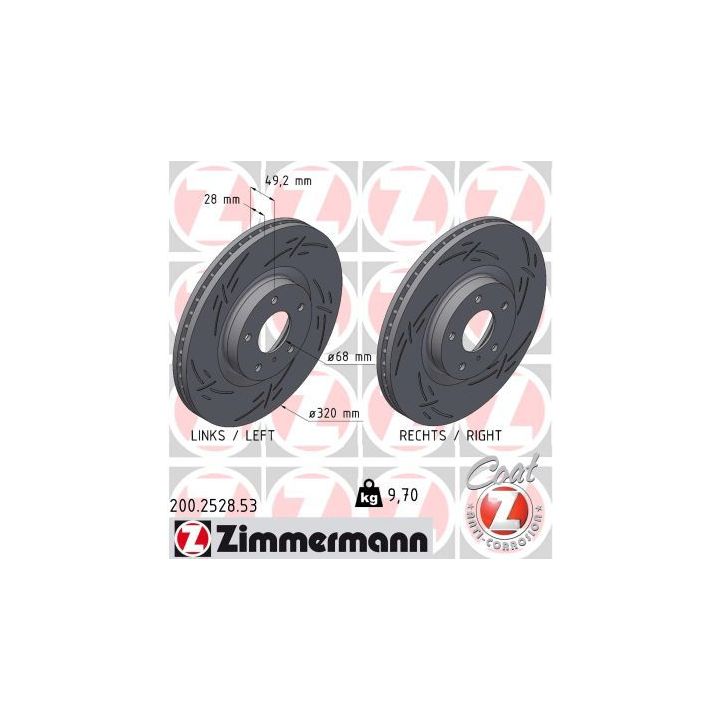 Stabdžių diskas ZIMMERMANN 200.2528.53