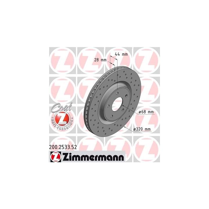 Stabdžių diskas ZIMMERMANN 200.2533.52
