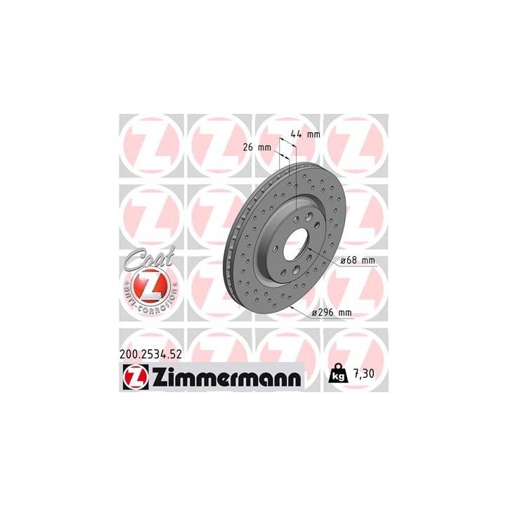 Stabdžių diskas ZIMMERMANN 200.2534.52