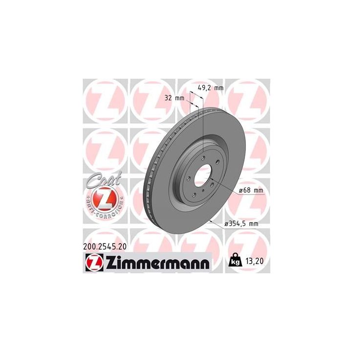 Stabdžių diskas ZIMMERMANN 200.2545.20