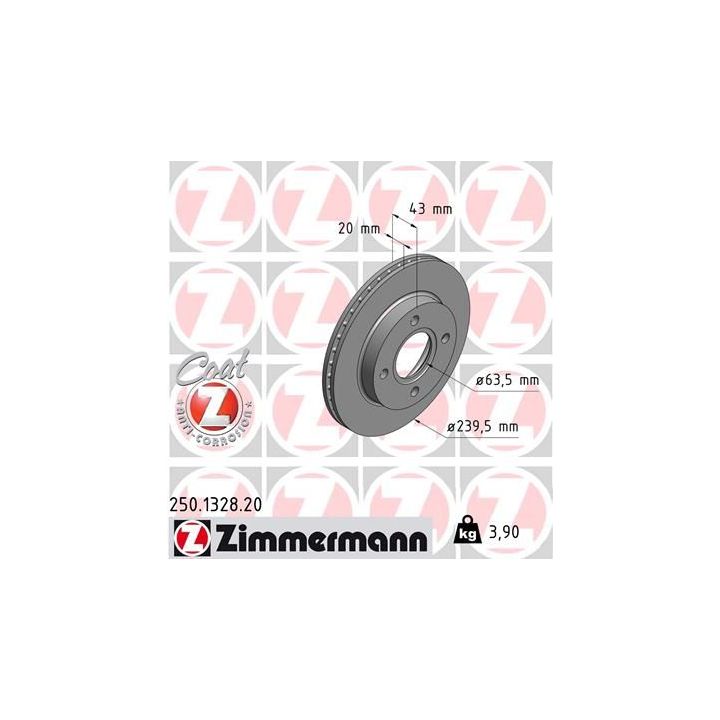 Stabdžių diskas ZIMMERMANN 250.1328.20