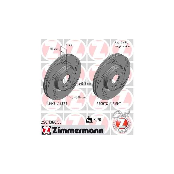 Stabdžių diskas ZIMMERMANN 250.1360.53