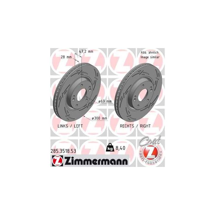 Stabdžių diskas ZIMMERMANN 285.3518.53