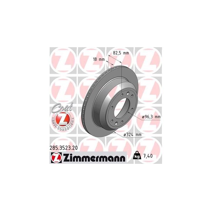 Stabdžių diskas ZIMMERMANN 285.3523.20