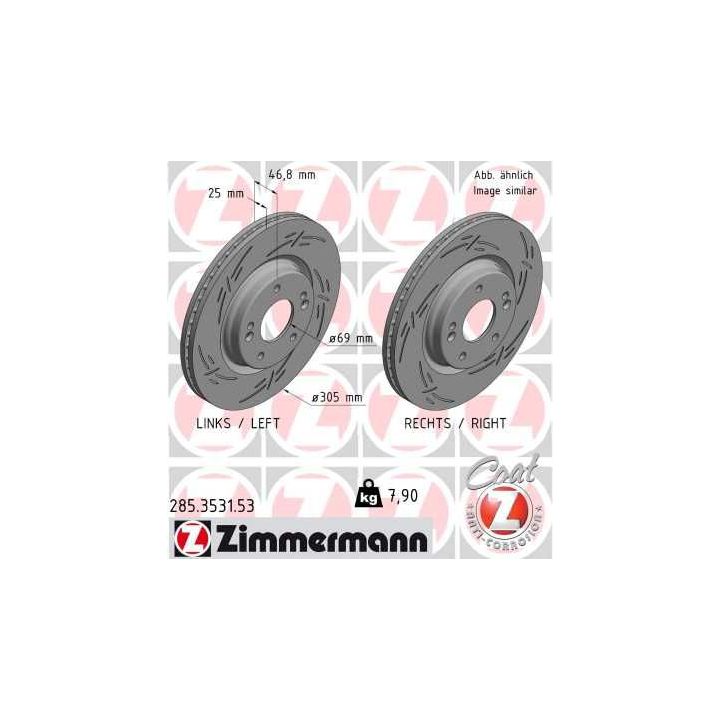 Stabdžių diskas ZIMMERMANN 285.3531.53