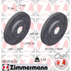 Stabdžių diskas ZIMMERMANN 285.3534.53