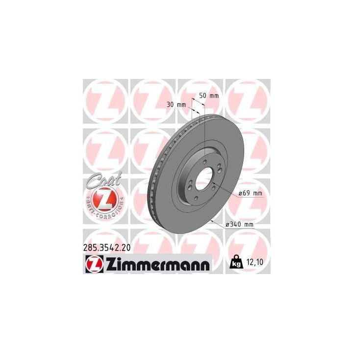 Stabdžių diskas ZIMMERMANN 285.3542.20