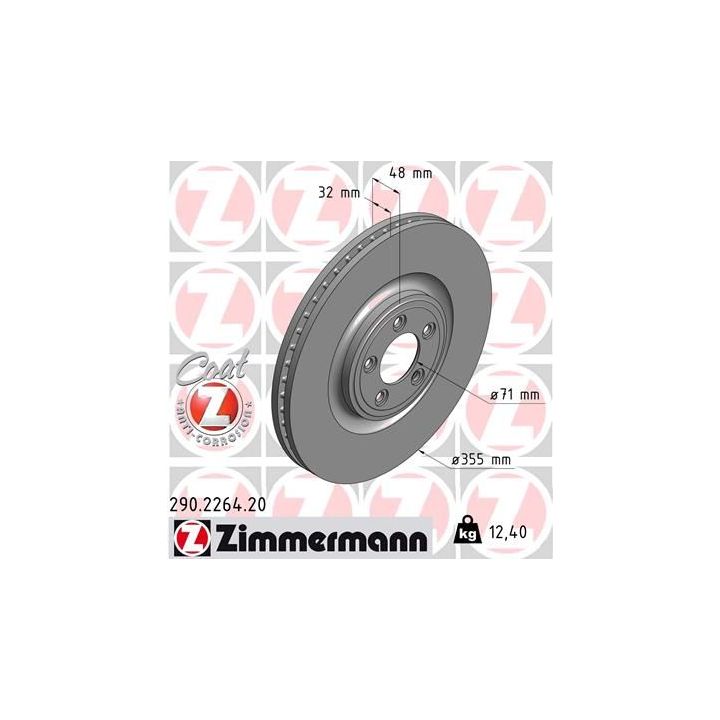 Stabdžių diskas ZIMMERMANN 290.2264.20