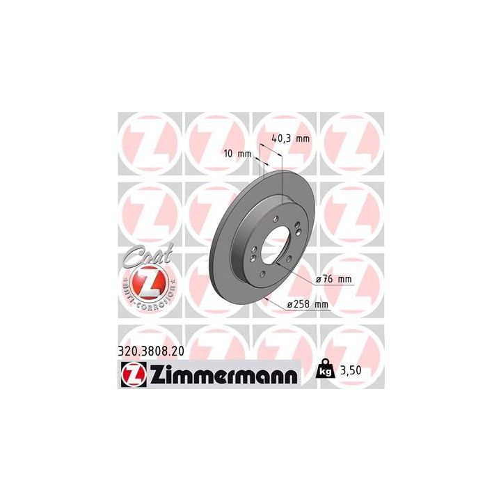 Stabdžių diskas ZIMMERMANN 320.3808.20