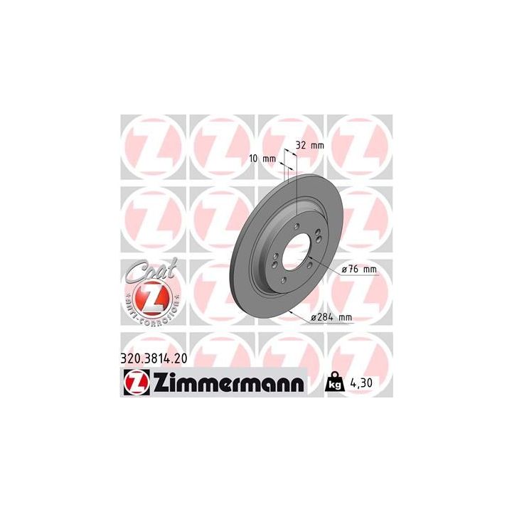 Stabdžių diskas ZIMMERMANN 320.3814.20