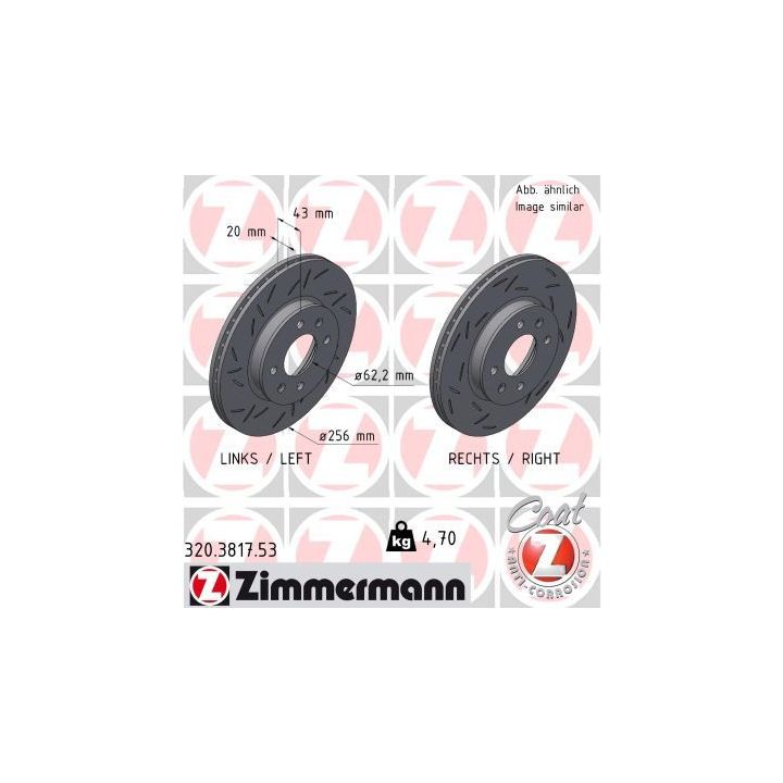 Stabdžių diskas ZIMMERMANN 320.3817.53