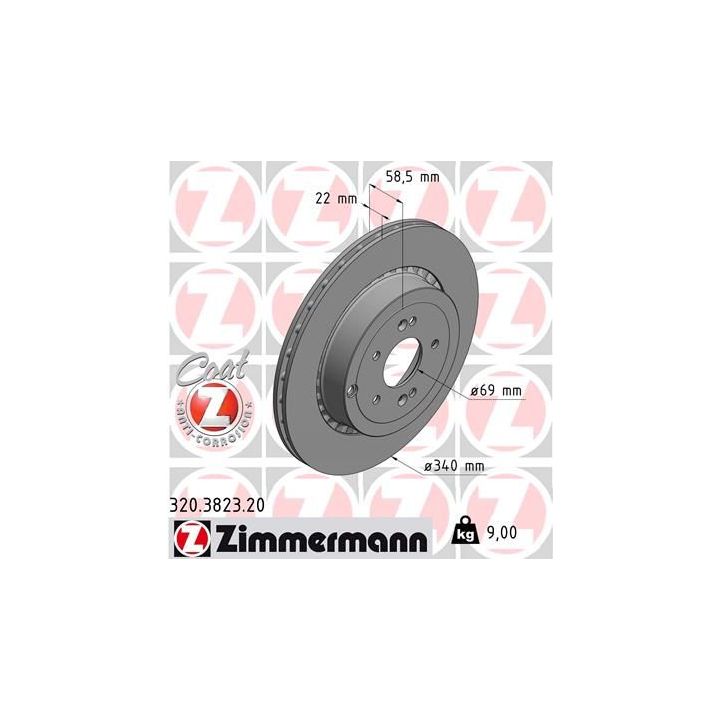 Stabdžių diskas ZIMMERMANN 320.3823.20