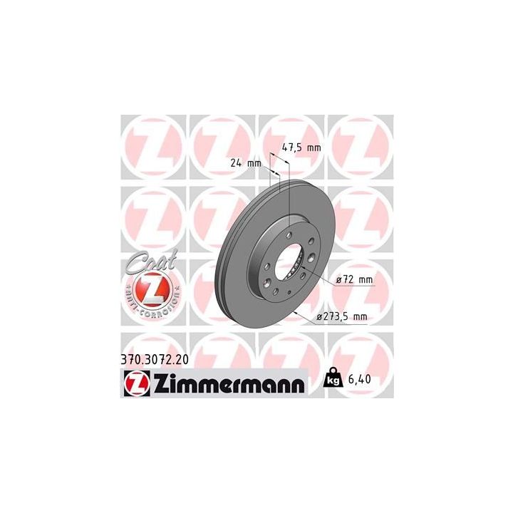 Stabdžių diskas ZIMMERMANN 370.3072.20