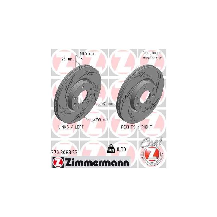 Stabdžių diskas ZIMMERMANN 370.3083.53